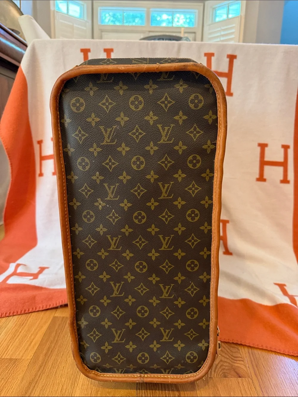 Louis Vuitton Monogram Canvas Suitcase with Tan Trim, Look at Photos